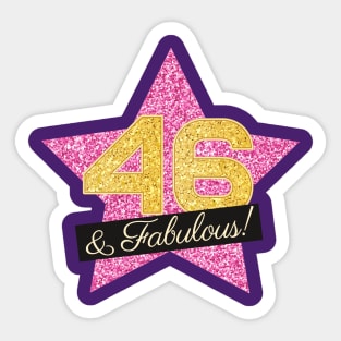 46th Birthday Gifts Women Fabulous - Pink Gold Sticker